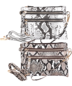 Package of 6 Pieces Python Snake Skin Clutch & Cross Body Bag SLM001